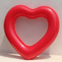 Anillo de natación con forma de corazón grande para adultos, cama flotante inflable gruesa, material de PVC duradero con diseño antifugas, flotabilidad estable y alta capacidad de carga, válvula de inflado y desinflado rápido para una configuración fácil, adecuado para piscinas, playas, lagos, ideal para fiestas en la piscina, vacaciones en la playa, fiestas de solteros, recreación acuática al aire libre - Multicolor - Ver 6