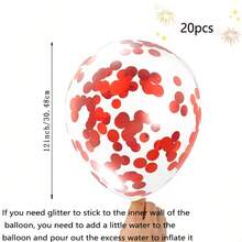 20 件亮片装饰气球套装，现代乳胶气球套件，适用于派对布置，返校情人节 - 紅色 - 查看 3