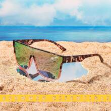 1PC Women Fashion Glasses  , Y2K Mirrored Single Lens In Futuristic Street Style , Gifts Fashionable Outfits Accessories For Women Men , Suit For All Face Shapes And Outdoor Cycling, Running, Mountaineering, Driving Beach Sunnies Party Dance Vacation Daily Clothing Matching 2996 - 005 - 查看 5