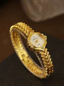 Golden Women's Quartz Watch With Exquisite And Fashionable Design Artistic Retro Style Suitable For Daily Matching Birthday/Graduation Gifts Casual Gatherings - Gold - View 3