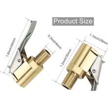 8mm Tire Air Chuck With Clip Adapter, No Leakage Tire Chucks For Vehicle Inflator Compressor Pump Connect Accessories Tool, Brass Locking Tire Inflator Nozzle Adapter Connect 8mm - C-4Pcs - View 2