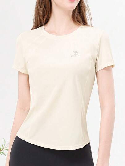 CAMEL CROWN Women's Outdoor Fitness Yoga Top Summer Sports Short-Sleeve Running T-Shirt