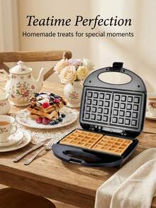 SOKANY-113 华夫饼机早餐机家用小型轻便吐司面包压烤机带双面加热 - 黑色 - 查看 1