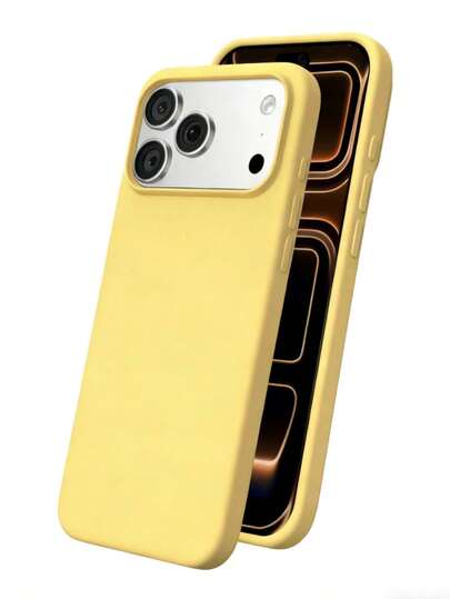1pc Cute Matte Mustard Yellow Raised Camera Protective Anti-Drop Phone Case, Personalized For IPhone 17 Pro Max, 17 Pro, 17 Air, 17, 16, 15, 14, 13, 12, 11 Pro Max/Pro/Plus, Fashionable Phone Case Gift For Valentine's Day And Christmas