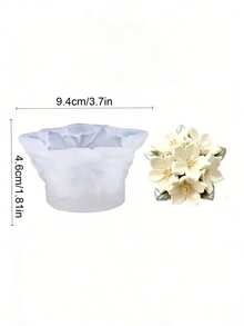 Handmade 3D Embroidery Ball Blossom Silicone Mold Aromatherapy Hydrangea Flower Ball Candle Soap Gypsum Mold DIY Home Fragrance Stone Mold Crystal Epoxy Resin Drip Glue Mold Floral Design Plaster Crafts Durable Gifts Decor Mold - White Silicone Mold - View 2