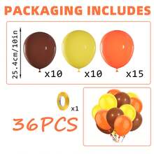 36个/套，12英寸棕色、黄色和橙色乳胶气球，适用于感恩节、万圣节、秋季庆祝活动、父亲节、毕业典礼、生日、复活节（暖色调版）、夏季派对、盛大开业、农夫主题日、亲子活动日、结婚纪念日、情人节 - 查看 3