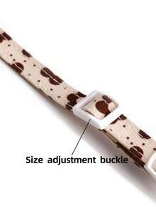 1pc Floral Pattern Pet Collar With Bell, Adjustable Size, Leather Lining - Multicolor - View 6