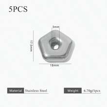 5-Piece 304 Stainless Steel 18K Gold-Plated Multi-Element Large-Hole Bead DIY Charm Jewelry Necklace Bracelet Making Accessories Women's Stainless Steel Jewellery Handmade Components - Bead - View 14