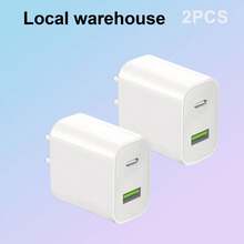 2-Pack Phone Charger Set: 2x Dual-Port USB & Type-C Wall Charger Plug – Compact Chargers For Home & Travel | Local Warehouse - US A Type Plug(110-127V) - View 2