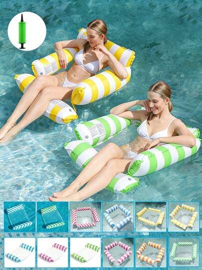 充气泳池漂浮玩具、成人PVC泳池椅、充气漂浮椅、水球、吊床、面条垫和树叶图案，是夏季休闲水上娱乐、游泳派对和海滩活动的完美之选。多种颜色可选。