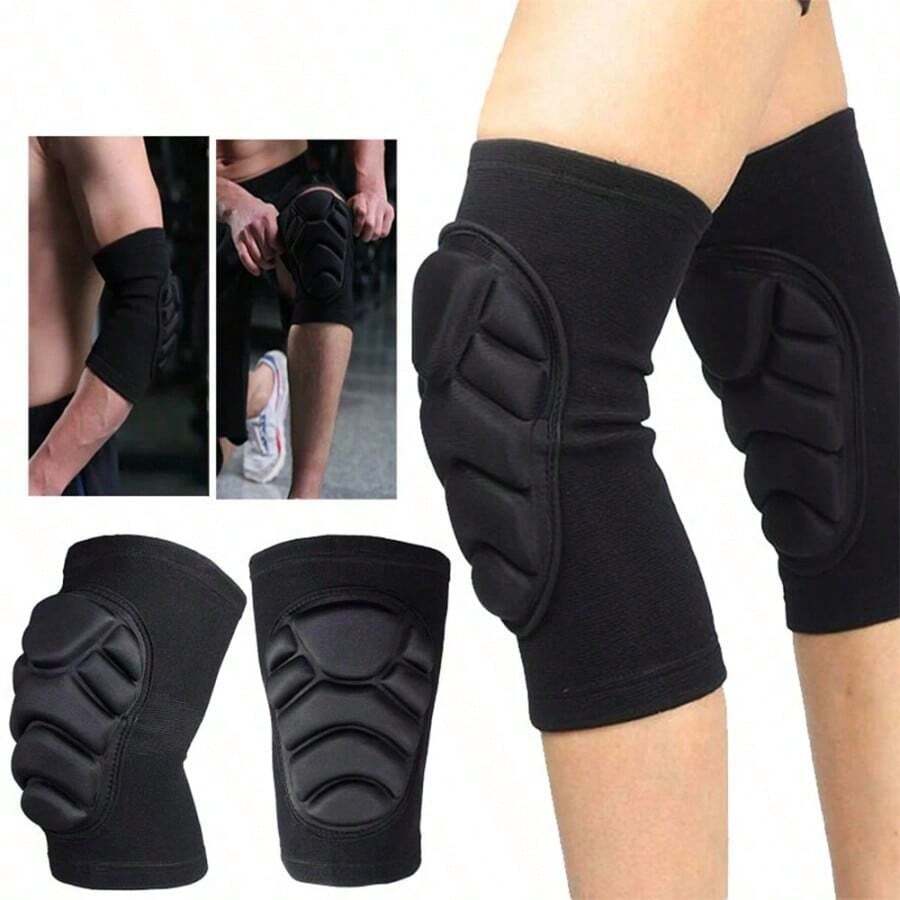 Thick EVA Foam Knee Pads With Anti-Slip Textured Surface, Thick Cushioning, Ergonomic Design Suitable For Volleyball And Football - Black - View 1