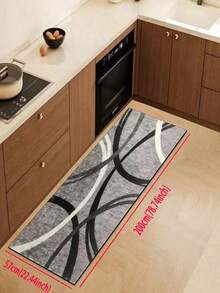 Alfombra de cocina de goma suave de 3.5 mm de grosor, estilo de rayas grises, absorbente. Se puede recortar para ajustar a la cocina. Tela de superficie, capa de espuma intermedia, capa de goma inferior. Adecuada para alfombras de cocina, decoración del hogar, alfombras de baño, alfombras de entrada, alfombras de lavandería, alfombras de pasillo, alfombras de sala de estar, etc. - Multicolor - Ver 18