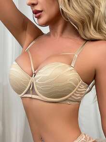 Áo ngực có gọng, mềm mại, màu da dành cho nữ, nâng đỡ tốt. - Màu be - Xem 3