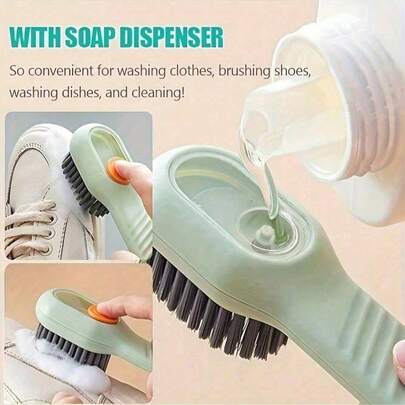 1 Piece, Reusable Multi-Functional Cleaning Brush, Suitable For Shoes, Laundry Room And Household Surfaces, Portable Washing Machine, Suitable For Bathroom, Toilet, Walls And, Supplies, Cleaning Tools
