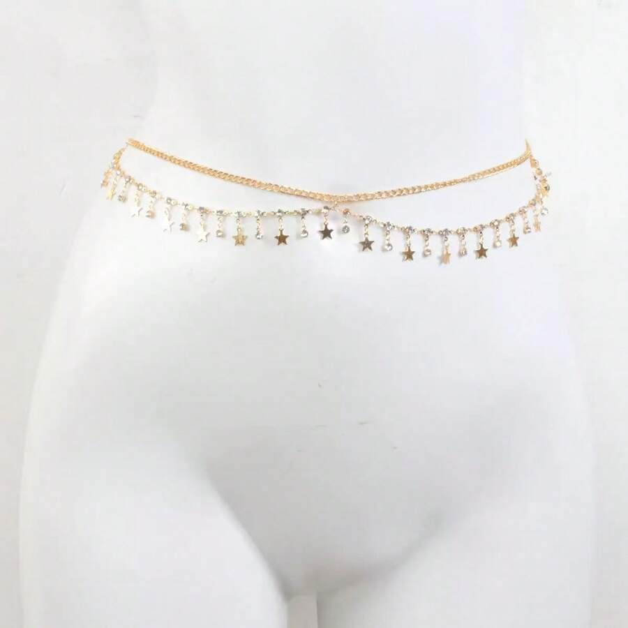 时尚可爱的海星吊坠腰链，适合日常佩戴 - 彩色 - 查看 1