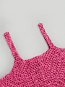 Women's Vacation Style Knit Camisole & Bodycon Skirt 2 Pieces Set - Deep Pink - View 7