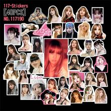 BLACK//PINK 回归专辑贴纸，DEADLINE<GO><Me And My><Champion><Fxxxboy><JUMP> 专辑卡片，JENNIE LISA ROSE JISOO 40张拼贴贴纸，防水贴纸组合，装饰拼贴，明星周边，笔记本贴纸，手机壳支撑材料，人气组合应援贴纸 - 彩色 - 查看 4