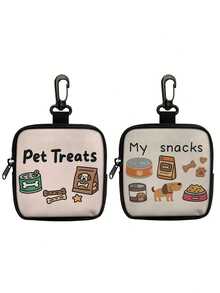 1pc Dog Pattern Treat Bag With Hook And Zipper - Pet Training Set, Suitable For Puppy Training, Dog Food Storage And Outdoor Walking, Durable Polyester Material, Cute Dog Pattern, Perfect For Dog Owners, Dog Treat Bag, Essential For Walking Dogs, Lively Dog Design, And Reliable - Multicolor - View 17