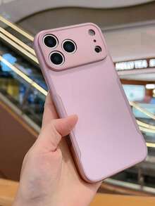Étui de téléphone rose de luxe compatible avec iPhone 17 Pro Max/17 Pro/17/16 Pro Max/16/16 Pro/15/15 Pro Max/15 Pro/13/14 Pro Max/14 Pro/14 Pro Max, coque rigide, design minimaliste et créatif - Or rose - Voir 5