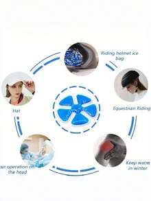 Cooling Ice Pad Gadget Gel Ice Cap Heat Protection Cooling Patch Outdoor Heat Dissipation Patch Cold Patch Ice Crystal Simple Summer Cool Inner Pad Head Cooling Petal Ice Patch Reusable - A - View 3