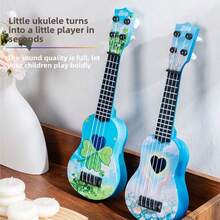 Ukulele For Kids, Cartoon Ukulele, Mini 4-String Small Guitar, Musical Toy For Boys And Girls, Beginner Instrument, Parent-Child Interactive Music Toy, Preschool Early Education Music Toy, Cute Cartoon Ukulele, Portable Children's Music Enlightenment Instrument, 2/3/4/5/6 Years Old Music Enlightenment Toy, Clover, Heart Cartoon Ukulele, Realistic Playable Guitar, Birthday Gift For Boys And Girls - Multicolor - View 8