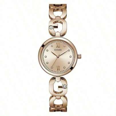  GUESS 女士银色 G-Link 手链腕表 - 30 毫米圆形表壳，石英机芯，轻巧优雅，30 米防水，适合日常及正式场合，如办公室、约会等。也是馈赠佳品。采用矿物玻璃表镜。