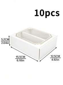 5pcs/10pcs Korean Style Gold Foil Macaron Packaging Boxes, 5/10 Drawer Style Transparent High-End Green Bean Cake, Chocolate Box, Macaron Packaging Box With Window, Simple And Elegant Baking Pastry Box - View 12