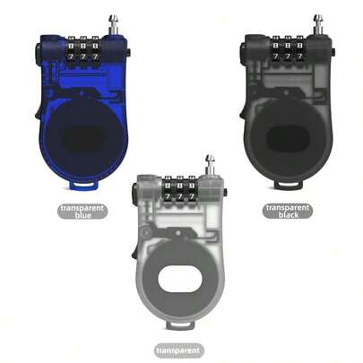 1pc Retractable Combination Lock Steel Cable Luggage Lock, 3-Digit, Waterproof Outdoor Padlock