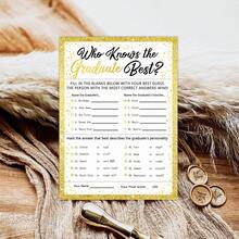 12张毕业游戏卡片 - “谁最了解毕业生”问答卡，毕业派对游戏卡片 - 送给毕业生的完美庆祝礼物，毕业派对用品 - A - 查看 6