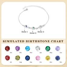 1pc Customized Family Birthstone Stainless Steel Heart-Shaped Bracelet, Fashionable, Elegant, Exquisite Silver Jewelry, Girlfriend/Friend/Mother/Daughter Christmas Gift, Perfect Mother's Day, Valentine's Day, Anniversary Gift, Customized Birthstone Jewelry For Loved Ones, Customized Name, Women's Jewelry Gift, Mother's Day Gift - Silver - View 12