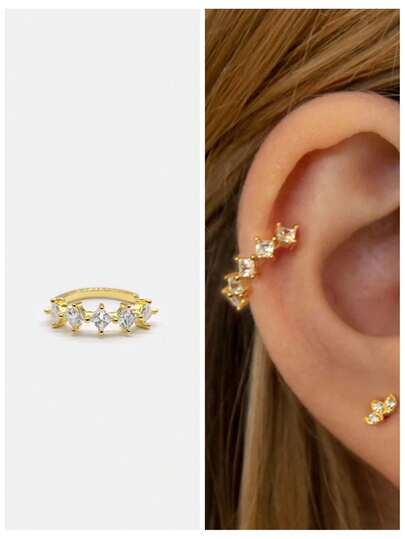 1Pc-6/8/10mm 925 Sterling Silver Earrings For Women Classic Romantic Hoop Earring Helix Cartilage For Daily Wear Wedding Engagement Fine Jewelry