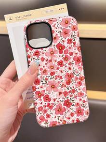 Flower 1pc Romantic Spring Floral Pattern Glossy 2-In-1 Film Hard Phone Case, Compatible With Samsung/Compatible With IPhone 11/12/13/14/15/16/17 Pro Max,International Version, Not The Domestic Version - Multicolor - View 3