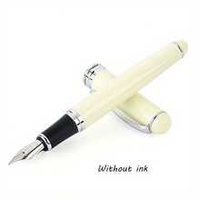 1pc X750 Iridium Fountain Pen, Metal Ballpoint Pen For Business Office Writing Practice - Milky White - View 6