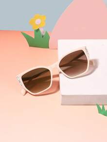 1 pieza Gafas de moda para niñas de 4 a 8 años, con marco de purpurina, material de policarbonato ligero, para uso diario y playa de verano con estuche - Multicolor - Ver 11