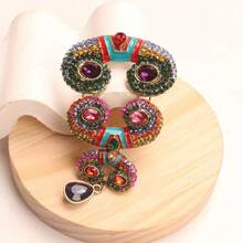 Vintage Luxe Crystal Brooch - Bohemian : High-Shine Rhinestones And Unique Shapes - Stand Out At Weddings, Parties, Or VIP Events, Pairing With Scarves, Jackets, Or Dresses - Add A Touch Of Stylish Color To Your Everyday Wardrobe. - 彩色 - 查看 5