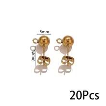 20pcs Stainless Steel 4 5 6 8mm Round Ball Stud Earring Loop Hooks Posts Earrings Back For DIY Jewelry Making Supplies Wholesale - Earrings - View 21