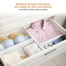 8pcs Adjustable Plastic Drawer Dividers - Expandable Multi-Compartment Organizer - White - View 6