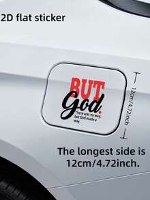1 miếng dán nắp bình xăng xe hơi 2D phẳng với câu nói truyền cảm hứng "Nhưng Chúa đã mở đường", decal trang trí ngoại thất xe hơi mang tính tôn giáo, thiết kế phẳng 2D. - Nhiều màu - Xem 8