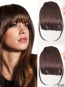 1件新款合成自然额头假发假刘海空气刘海假发女款逼真漫画齐刘海隐形假发 - 彩色 - 查看 23