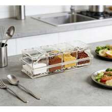 Acrylic Spice Box For Salt And Pepper | Plastic Masala Box With 4 Spoons, Clear Kitchen Containers, Kitchen Utensils (Transparent) - Clear - View 4