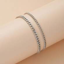 Minimalist Silver Anklet, Suitable For Beach, Vacation And Summer Outfits - Yellow Gold - View 2