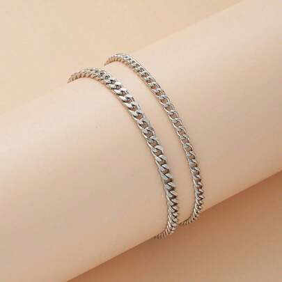 Minimalist Silver Anklet, Suitable For Beach, Vacation And Summer Outfits