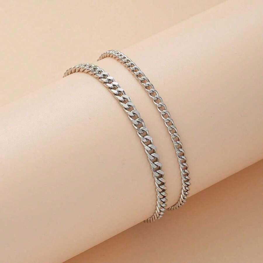 Minimalist Silver Anklet, Suitable For Beach, Vacation And Summer Outfits