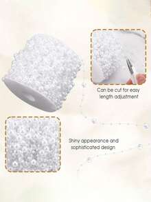 100cm/500cm/3mm+8mm 時尚珠寶手工製，仿白色珍珠串珠花環，裝飾珍珠，優雅白色珍珠串珠捲軸，珍珠串珠捲，珍珠花環，適用於婚禮派對生日珠寶配件，婚禮生日派對裝飾，DIY手工製，蛋糕裝飾，蛋糕裝飾工具 - 彩色 - 查看 8