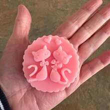 2pcs Cat Lovers Soap Molds, Craft Art Silicone Soap Mold, DIY Handmade Soap Candle Resin Craft Supplies Melt And Pour Soaps Designer - Cat Soap Mold - View 2