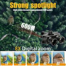 Gafas de visión nocturna binoculares de 4K 48MP con configuración de lente única/doble, iluminación potente, zoom 8X, protección ocular - Negro - Ver 5