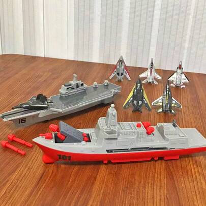 Children's Toy Set, Aircraft Carrier, Destroyer Launcher, Can Launch Fighter Planes, Interactive Toys For Boys And Girls, Ideal Birthday Gift