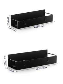 1/2pcs Magnetic Side Storage Rack, Suitable For Refrigerator And Washing Machine - No Drilling Installation, Fashionable Black Metal Surface, Wall-Mounted Spice Rack, Great For Storing Laundry Supplies - Multicolor - View 9