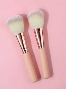 2pcs Premium Soft Large Makeup Brushes, Suitable For Powder, Blush, Contour, Loose Powder, Face Makeup Tools - Apricot - View 4