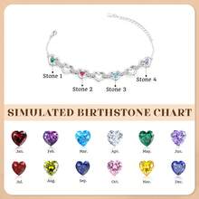 1pc Customized Family Birthstone Stainless Steel Heart-Shaped Bracelet, Fashionable, Elegant, Exquisite Silver Jewelry, Girlfriend/Friend/Mother/Daughter Christmas Gift, Perfect Mother's Day, Valentine's Day, Anniversary Gift, Customized Birthstone Jewelry For Loved Ones, Customized Name, Women's Jewelry Gift, Mother's Day Gift - Silver - View 15